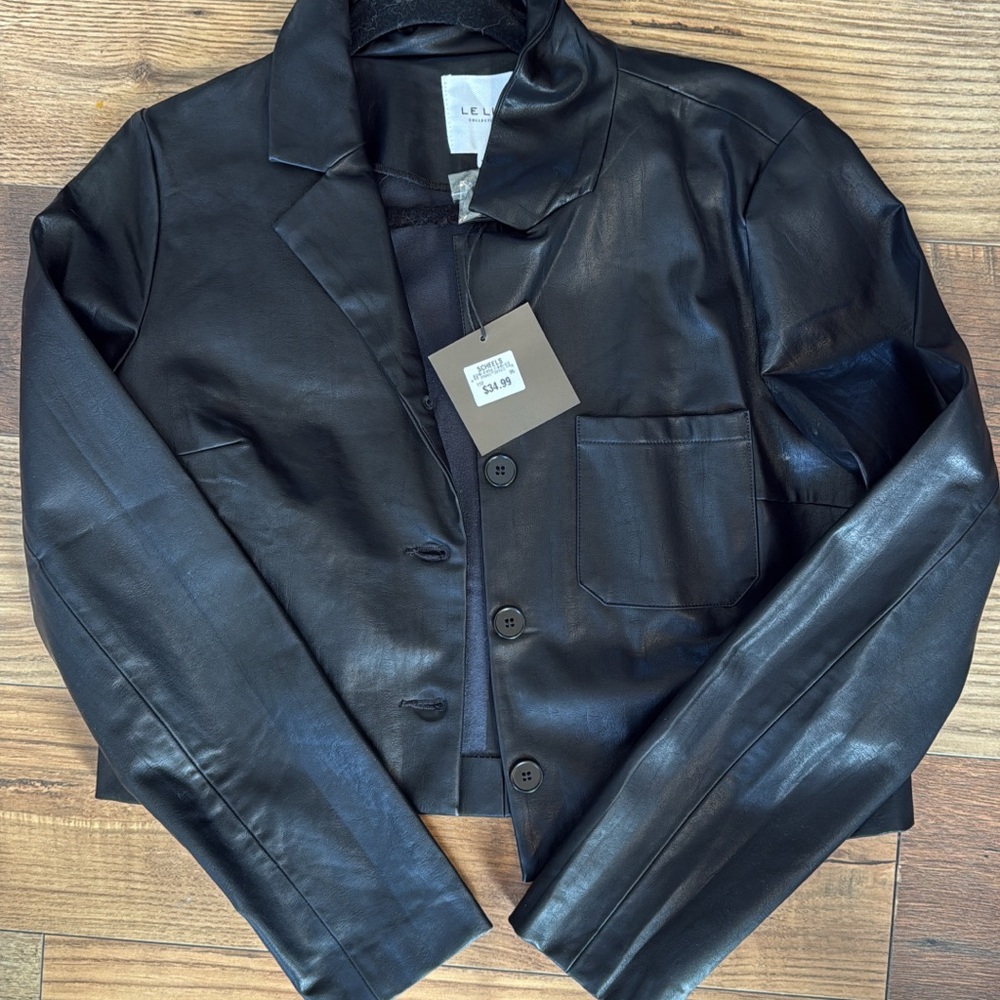 Black Leather Blazer